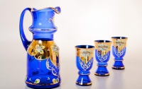 Набор для воды Bohemia Лепка синяя Королевский на 6 персон (7 предметов)