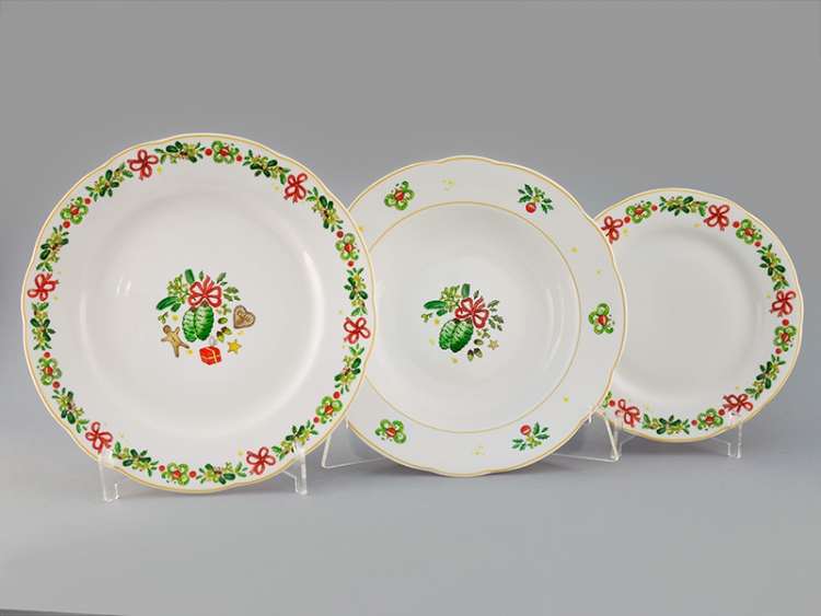 Набор тарелок для сервировки стола Leander Мэри-Энн Шишки на 6 персон 18 (предметов)