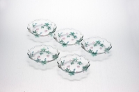 Набор десертных тарелок (зеленый) Soga Glass Гарден Террас 18,5см 5шт