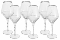 Набор бокалов для вина Same Спираль 450мл 6шт (серебро)