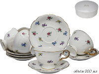 Набор чайных пар Lenardi Цветы на 6 персон (12 предметов)