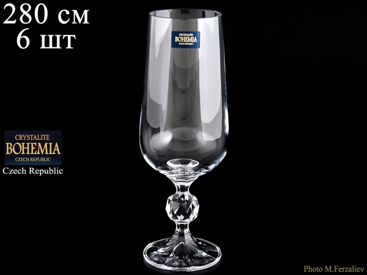 Набор фужеров для шампанского Crystalite Bohemia Клаудия 280мл 6шт