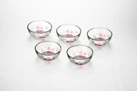 Набор салатников Soga Glass Кирара 5шт (розовые малые)