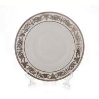 Набор глубоких тарелок Bavarian Porcelain Александрия Платин/белый 23см 6шт