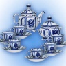 Чайный сервиз Гжель Надежда на 6 персон (14 предметов) кобальт