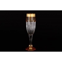 Набор фужеров для шампанского Crystalite Bohemia Сафари желтые 120мл 6шт