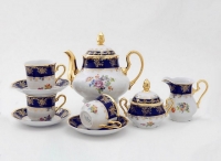 Чайный сервиз Leander - Мэри-Энн, декор 0086 (Кобальт Букет Цветов) на 6 персон (15 предметов) 31566