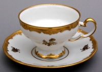 Набор для чая Weimar Porzellan Роза золотая 1007 чашка 210мл+блюдце на 6 персон 12 предметов 54066
