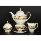 Чайный сервиз Falkenporzellan Belvedere Combi Black Gold на 6 персон (17 предметов)