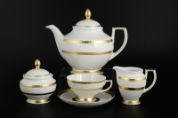 Чайный сервиз Falkenporzellan Constanza Diamond White Gold на 6 персон (17 предметов)
