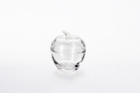 Настольная вазочка с крышкой Soga Glass Яблоко 7,5х9 см (прозрачный)