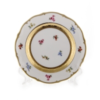 Набор тарелок Bavarian Porcelain Блюмен Лента Золотая 19см 6шт
