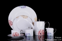 Чайный сервиз со стразами Hankook Chinaware Корсаж на 6 персон (22 предмета)