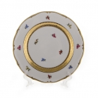 Набор тарелок Bavarian Porcelain Блюмен Лента Золотая 24см 6шт
