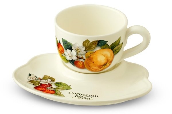 Чашка на блюдце-подносе Nuova Cer Итальянские фрукты 45972