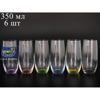 Цветной набор стаканов для воды Crystalex Арлекино 350мл 6шт