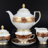 Чайный сервиз Falkenporzellan Donna bordeaux gold на 6 персон (17 предметов)