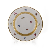 Набор глубоких тарелок Bavarian Porcelain Блюмен Лента Золотая 22см 6шт