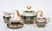 Чайный сервиз Bavarian Porcelain Лист зеленый на 6 персон (15 предметов)