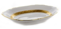 Хлебница Bavarian Porcelain Лента золотая матовая 2