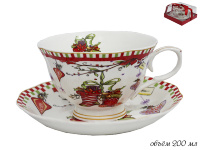 Красная чайная пара Lenardi серия Новогодний 200мл 105-134