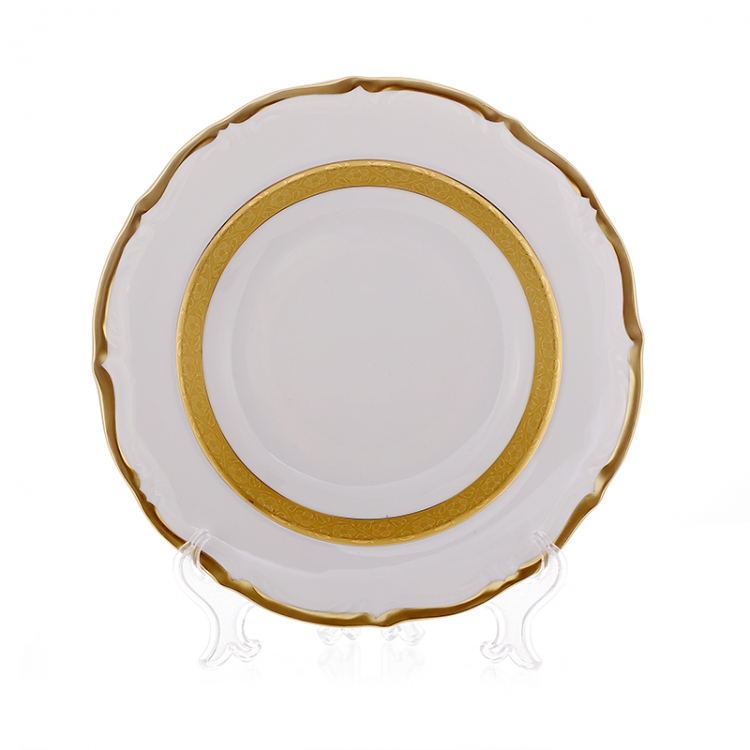 Набор тарелок Bavarian Porcelain Лента золотая матовая 2 24см 6шт