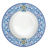 Тарелка суповая R2S Майолика голубая 21,5см