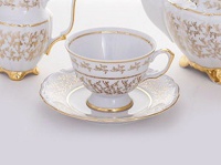 Набор для чая  Bavarian Porcelain Лист белый на 6 персон (12 предметов)