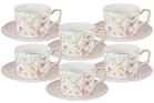 Набор чайных пар Emily Цветы на 6 персон (12 предметов)