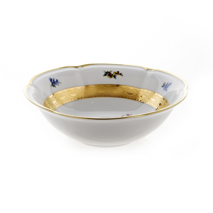 Набор салатников Bavarian Porcelain Блюмен Лента Золотая 16см 6шт