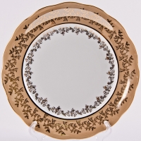 Набор глубоких тарелок Bavarian Porcelain Лист бежевый 23см 6шт