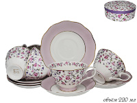 Набор чайных пар Lenardi серия Розовый сад на 6 персон (12 предметов)