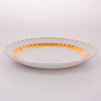 Блюдо Bavarian Porcelain Цветы Рельеф золото 32см