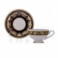 Набор для чая  Bavarian Porcelain Александрия Блэк/зол на 6 персон (12 предметов) 