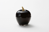Настольная вазочка с крышкой Soga Glass Яблоко 7,5х9 см (черный)