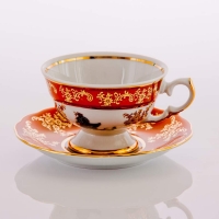 Набор для чая  Bavarian Porcelain Охота красная на 6 персон (12 предметов)