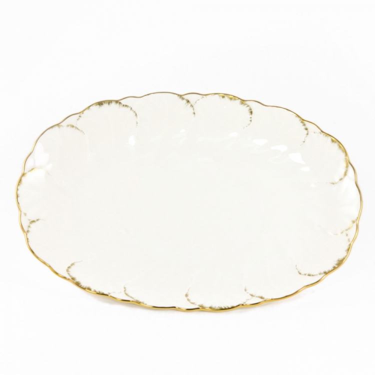 Блюдо Narumi Белый с золотом 32см овальное