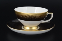 Набор для чая Falkenporzellan Rio black gold на 6 персон (12 предметов)