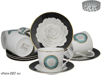 Набор чайных пар Lenardi Седая роза на 6 персон (12 предметов)