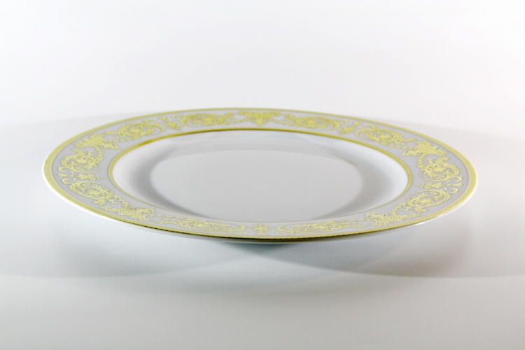 Блюдо Bavarian Porcelain Александрия Голд/белый 32см круглое