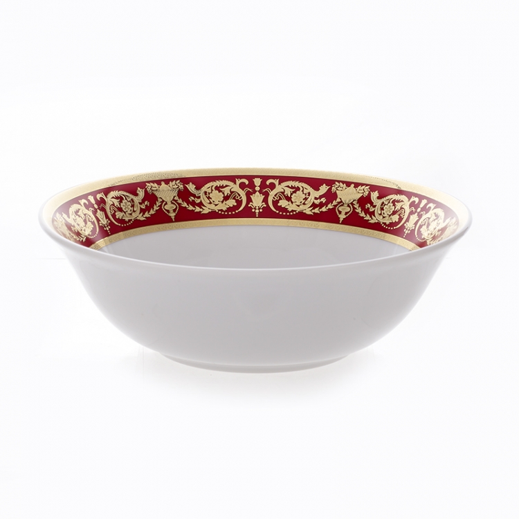 Набор салатников Bavarian Porcelain Александрия Красная/зол 19 см 6шт
