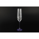 Набор фужеров для шампанского Bohemia Crystal Фиолетовая ножка 190мл 6шт