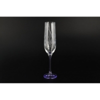Набор фужеров для шампанского Bohemia Crystal Фиолетовая ножка 190мл 6шт