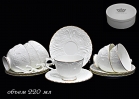 Набор чайных пар Lenardi Белая роза на 6 персон (12 предметов)