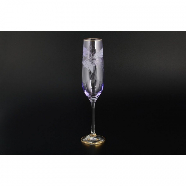 Набор фужеров для шампанского Bohemia Crystal Фиолетовый 190мл 6шт