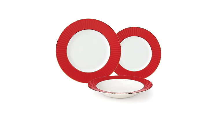 Набор столовый Lenox Цветное плиссе красный (3 предмета)