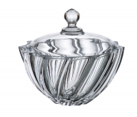 Настольная ваза для конфет Crystalite Bohemia Скаллоп 19см с крышкой