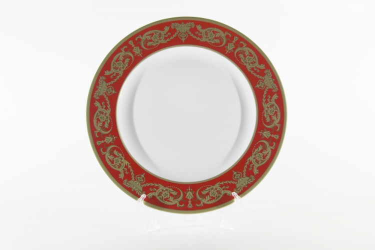 Блюдо Bavarian Porcelain Александрия Красная/зол 32см круглое