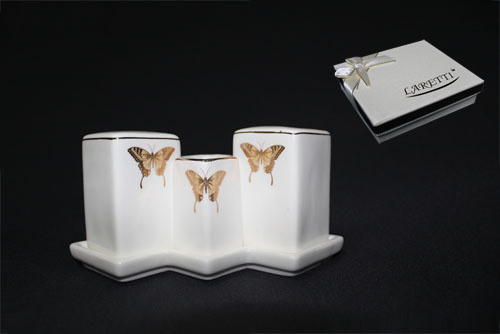 Набор солонок на подставке Lenardi серия Золотая бабочка 3шт