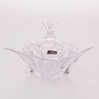 Необычная ваза для конфет Crystalite Bohemia Флорал 20,5см с крышкой